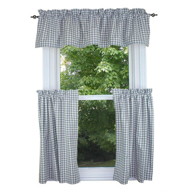 Heritage House Check- Gray & Cream Valance VL640083 - The Fox Decor
